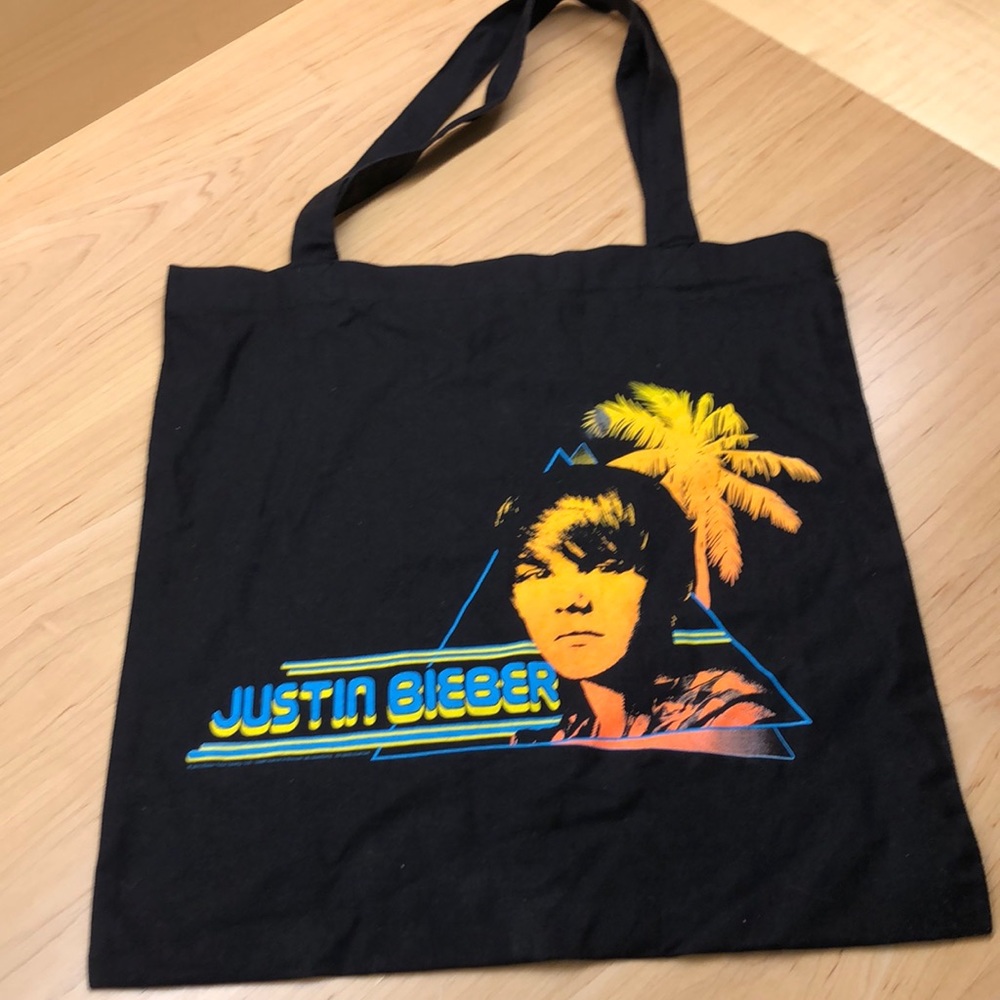 Justin Bieber Black Cotton Tote Bag